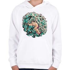 PRINTFASHION Szörfös - Gyerek kapucnis pulóver - Fehér gyerek pulóver, kardigán