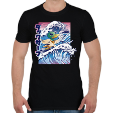 PRINTFASHION Szörfös kacsa - Férfi póló - Fekete férfi póló