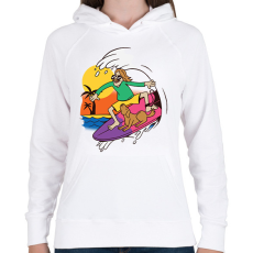 PRINTFASHION Szörfös - Női kapucnis pulóver - Fehér