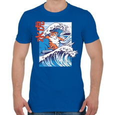PRINTFASHION Szörfös tigris - Férfi póló - Királykék