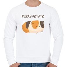 PRINTFASHION Szőrös krumpli - Férfi pulóver - Fehér
