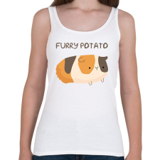 PRINTFASHION Szőrös krumpli - Női atléta - Fehér női trikó