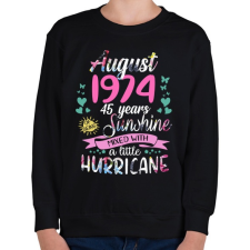 PRINTFASHION Születésnap 1974 Augusztus - Napfény egy kis hurrikánnal! - Gyerek pulóver - Fekete gyerek pulóver, kardigán