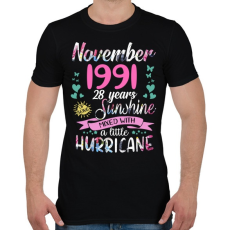 PRINTFASHION Születésnap 1991 November - Napfény egy kis hurrikánnal! - Férfi póló - Fekete
