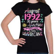 PRINTFASHION Születésnap 1992 Augusztus - Napfény egy kis hurrikánnal! - Női póló - Fekete