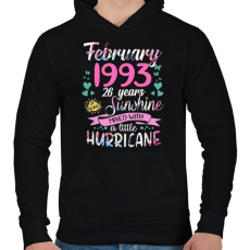 PRINTFASHION Születésnap 1993 Február - Napfény egy kis hurrikánnal! - Férfi kapucnis pulóver - Fekete