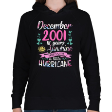 PRINTFASHION Születésnap 2001 December - Napfény egy kis hurrikánnal! - Női kapucnis pulóver - Fekete