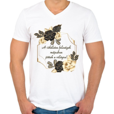 PRINTFASHION Születésnap feleség május PM PF - Férfi V-nyakú póló - Fehér