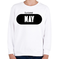 PRINTFASHION Születésnap május - Gyerek pulóver - Fehér