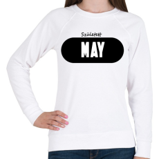 PRINTFASHION Születésnap május - Női pulóver - Fehér