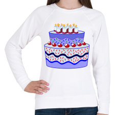 PRINTFASHION Születésnapi torta - Női pulóver - Fehér női pulóver, kardigán