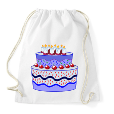 PRINTFASHION Születésnapi torta - Sportzsák, Tornazsák - Fehér tornazsák