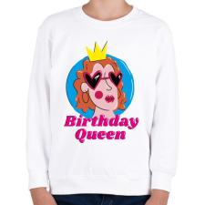 PRINTFASHION Születésnapos királynő - Gyerek pulóver - Fehér gyerek pulóver, kardigán