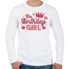 PRINTFASHION Születésnapos lány - The Birthday girl - Férfi hosszú ujjú póló - Fehér férfi póló