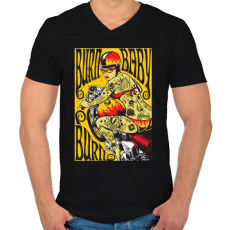 PRINTFASHION Született csajszi - Férfi V-nyakú póló - Fekete