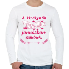 PRINTFASHION Szülinap királynők dec pink - Férfi hosszú ujjú póló - Fehér férfi póló