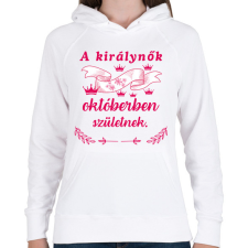 PRINTFASHION Szülinap királynők okt pink - Női kapucnis pulóver - Fehér női pulóver, kardigán