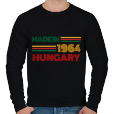 PRINTFASHION Szülinap made in Hungary 1964 - Férfi pulóver - Fekete férfi pulóver, kardigán