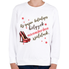PRINTFASHION Szülinap november tűsarkú - Gyerek pulóver - Fehér gyerek pulóver, kardigán