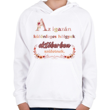 PRINTFASHION szülinap okt virágos  - Gyerek kapucnis pulóver - Fehér gyerek pulóver, kardigán