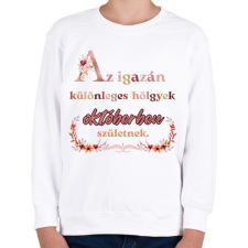 PRINTFASHION szülinap okt virágos  - Gyerek pulóver - Fehér gyerek pulóver, kardigán