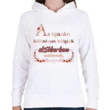 PRINTFASHION szülinap okt virágos  - Női kapucnis pulóver - Fehér női pulóver, kardigán