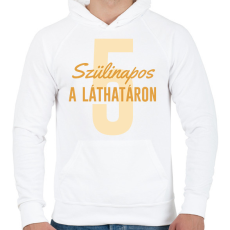 PRINTFASHION Szülinapos a láthatáron - Számmal - Férfi kapucnis pulóver - Fehér