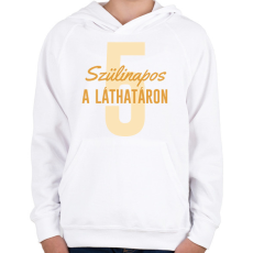 PRINTFASHION Szülinapos a láthatáron - Számmal - Gyerek kapucnis pulóver - Fehér