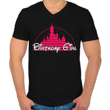 PRINTFASHION Szülinapos csaj - Férfi V-nyakú póló - Fekete férfi póló