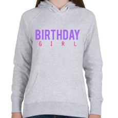 PRINTFASHION Szülinapos csaj - Női kapucnis pulóver - Sport szürke