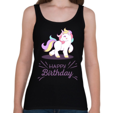 PRINTFASHION Szülinapos egyszarvú - Női atléta - Fekete