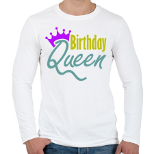 PRINTFASHION Szülinapos királynő - Férfi hosszú ujjú póló - Fehér férfi póló