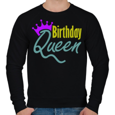 PRINTFASHION Szülinapos királynő - Férfi pulóver - Fekete