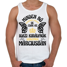 PRINTFASHION Szülinapos királynő_március fekete - Férfi atléta - Fehér