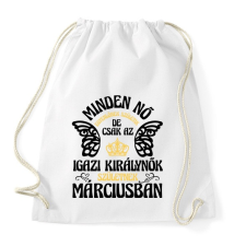 PRINTFASHION Szülinapos királynő_március fekete - Sportzsák, Tornazsák - Fehér tornazsák