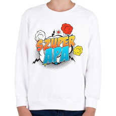 PRINTFASHION Szuper Apa - Gyerek pulóver - Fehér