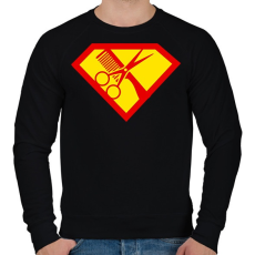 PRINTFASHION szuper fodrász - Férfi pulóver - Fekete