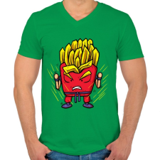 PRINTFASHION Szuper krumpli - Férfi V-nyakú póló - Zöld férfi póló