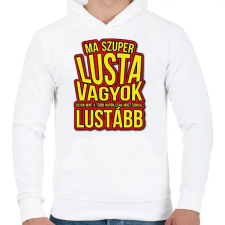 PRINTFASHION Szuper lusta - Férfi kapucnis pulóver - Fehér férfi pulóver, kardigán