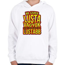 PRINTFASHION Szuper lusta - Gyerek kapucnis pulóver - Fehér gyerek pulóver, kardigán
