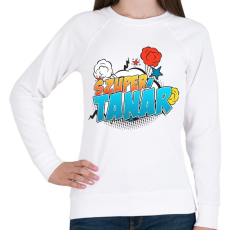PRINTFASHION Szuper tanár - Női pulóver - Fehér