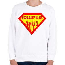 PRINTFASHION Szuperanyu - Gyerek pulóver - Fehér gyerek pulóver, kardigán