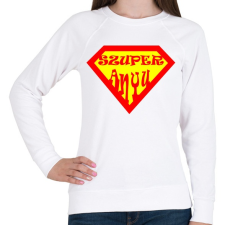 PRINTFASHION Szuperanyu - Női pulóver - Fehér női pulóver, kardigán