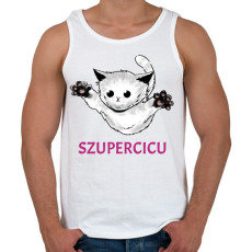 PRINTFASHION SZUPERCICU - Férfi atléta - Fehér