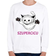 PRINTFASHION SZUPERCICU - Gyerek pulóver - Fehér gyerek pulóver, kardigán