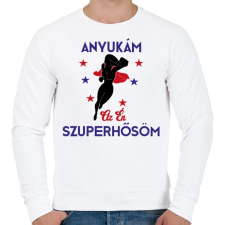 PRINTFASHION Szuperhős anyuka - Férfi pulóver - Fehér férfi pulóver, kardigán
