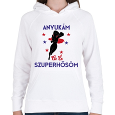 PRINTFASHION Szuperhős anyuka - Női kapucnis pulóver - Fehér