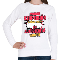 PRINTFASHION SZUPERHŐS AUTÓSZERELŐ - Női pulóver - Fehér