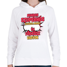PRINTFASHION SZUPERHŐS FORDÁSZ - Női kapucnis pulóver - Fehér