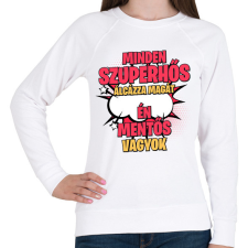 PRINTFASHION SZUPERHŐS MENTŐS - Női pulóver - Fehér női pulóver, kardigán